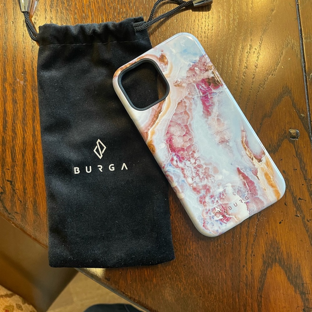 Burga tough hard shell case for Apple iPhone 12 with case. Excellent condition